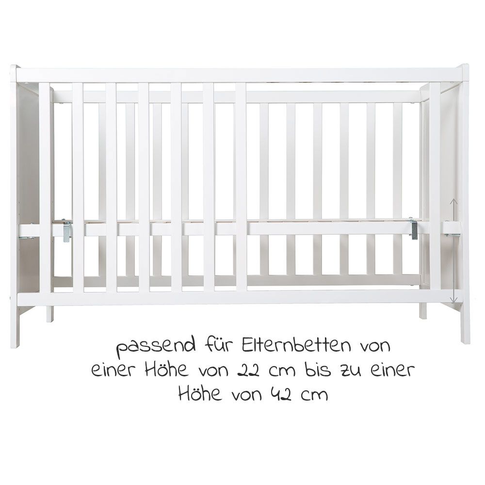 Barneromsett Hamburg med seng, stellekommode og 2 bokser stellflate