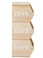 Detalj av hyllen Barneromshylle TOYS med 3 vertikale rom paulowniatre