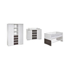 Barneromsmøbler 3 deler Maxx Fleetwood MDF hvit 140x70 cm bakside