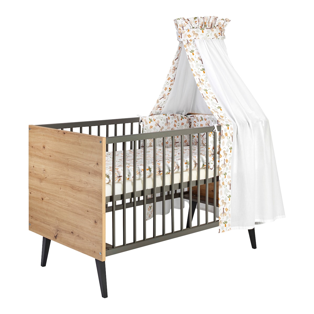 Stellekommode med avtakbar stelleplate i Barneromsmobler 3-deler Morris Oak