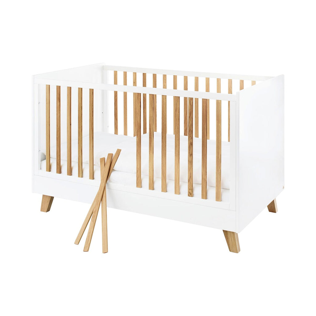 Barneromsmøbler 3 deler Pan bred MDF hvit og eik bakside