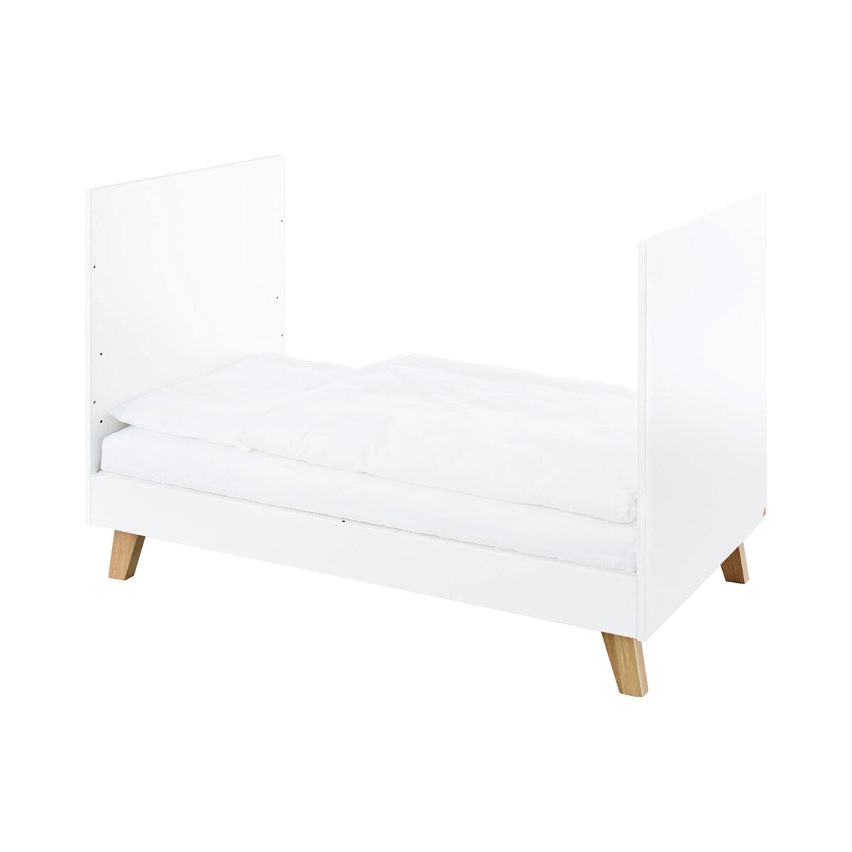 Barneromsmøbler 3 deler Pan bred MDF hvit og eik detalj eikeknott
