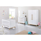 Barneromsmobler 3 deler Riva bred MDF hvit og ask forfra