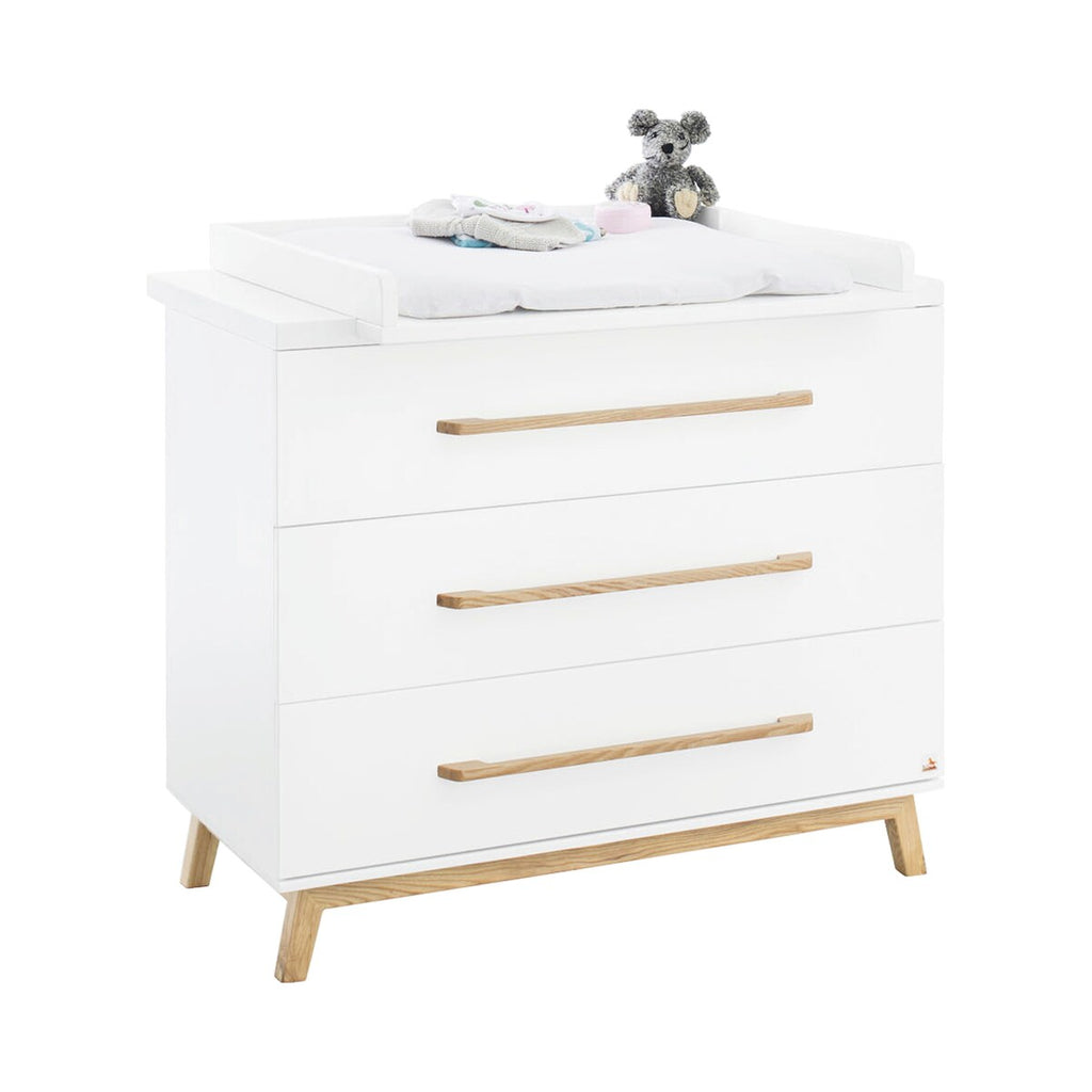 Barneromsmobler 3 deler Riva bred MDF hvit og ask montert seng