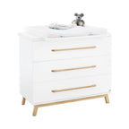 Barneromsmobler 3 deler Riva bred MDF hvit og ask montert seng