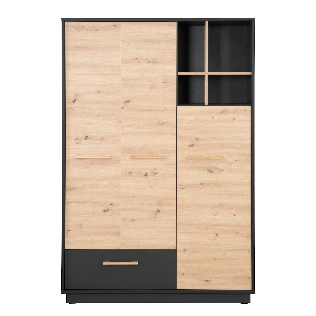 Barneromsmobler Lenn seng, kommode og skap 70x140 cm nærbilde av håndtak