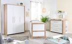 Barneromsmobler Malo 3 deler med garderobe og stellekommode bakside