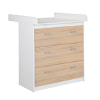 Barneromssett Gabriella 3 deler eik/hvit 70x140 cm bakside