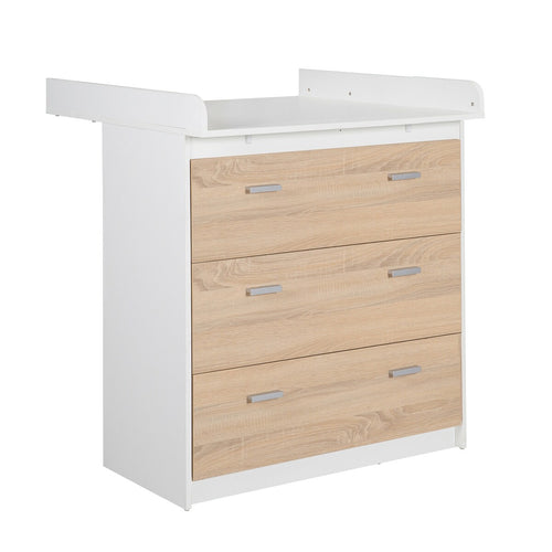 Barneromssett Gabriella 3 deler eik/hvit 70x140 cm bakside
