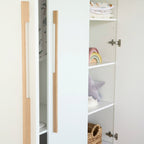 Barneromssett Lumo 3 deler med babyseng 70x140 cm garderobe åpen