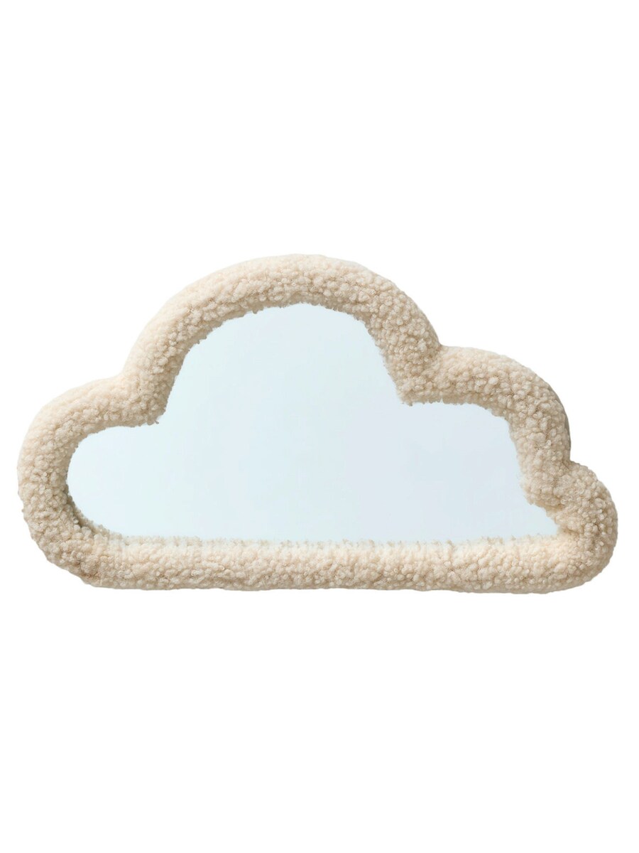 Barneromsspeil WOLKE med teddyfleece-ramme forfra