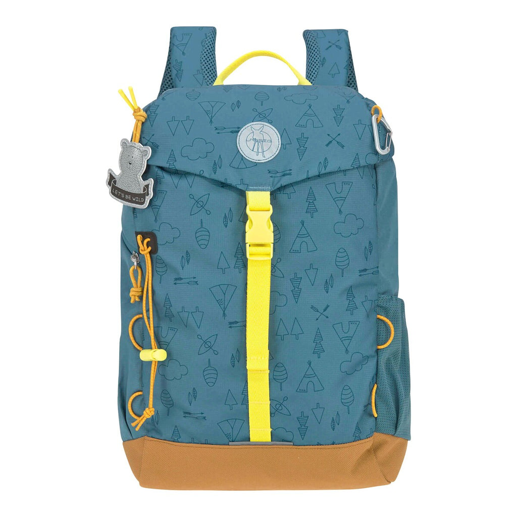 Barneryggsekk Big Outdoor Backpack Adventure forfra med regntrekk