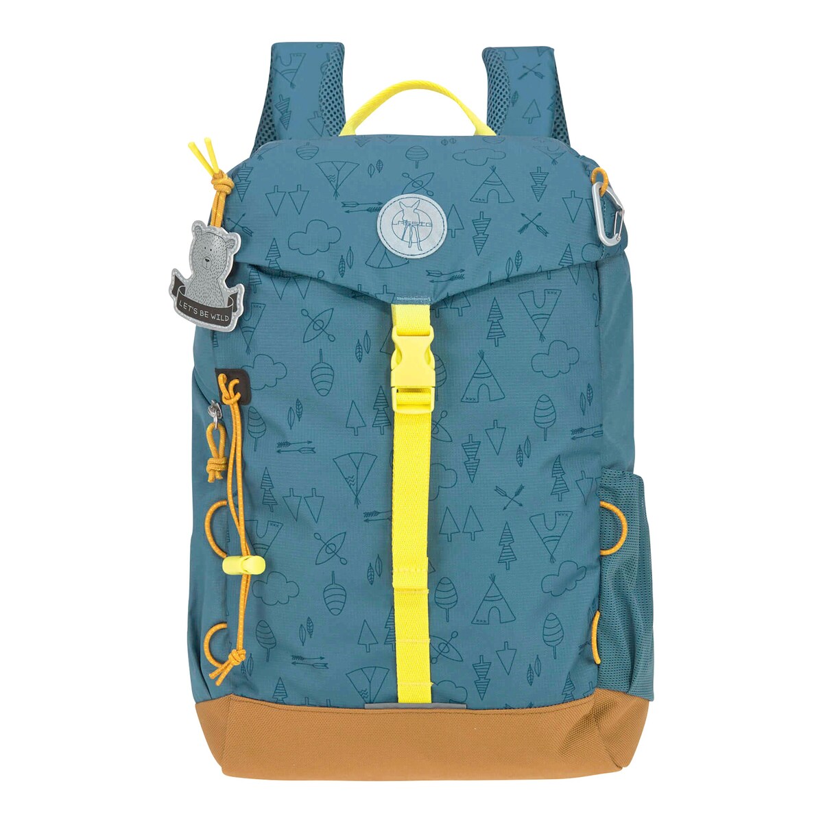 Barneryggsekk Big Outdoor Backpack Adventure forfra med regntrekk
