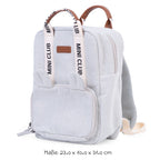 Barneryggsekk Mini Club i canvas offwhite Childhome bakside