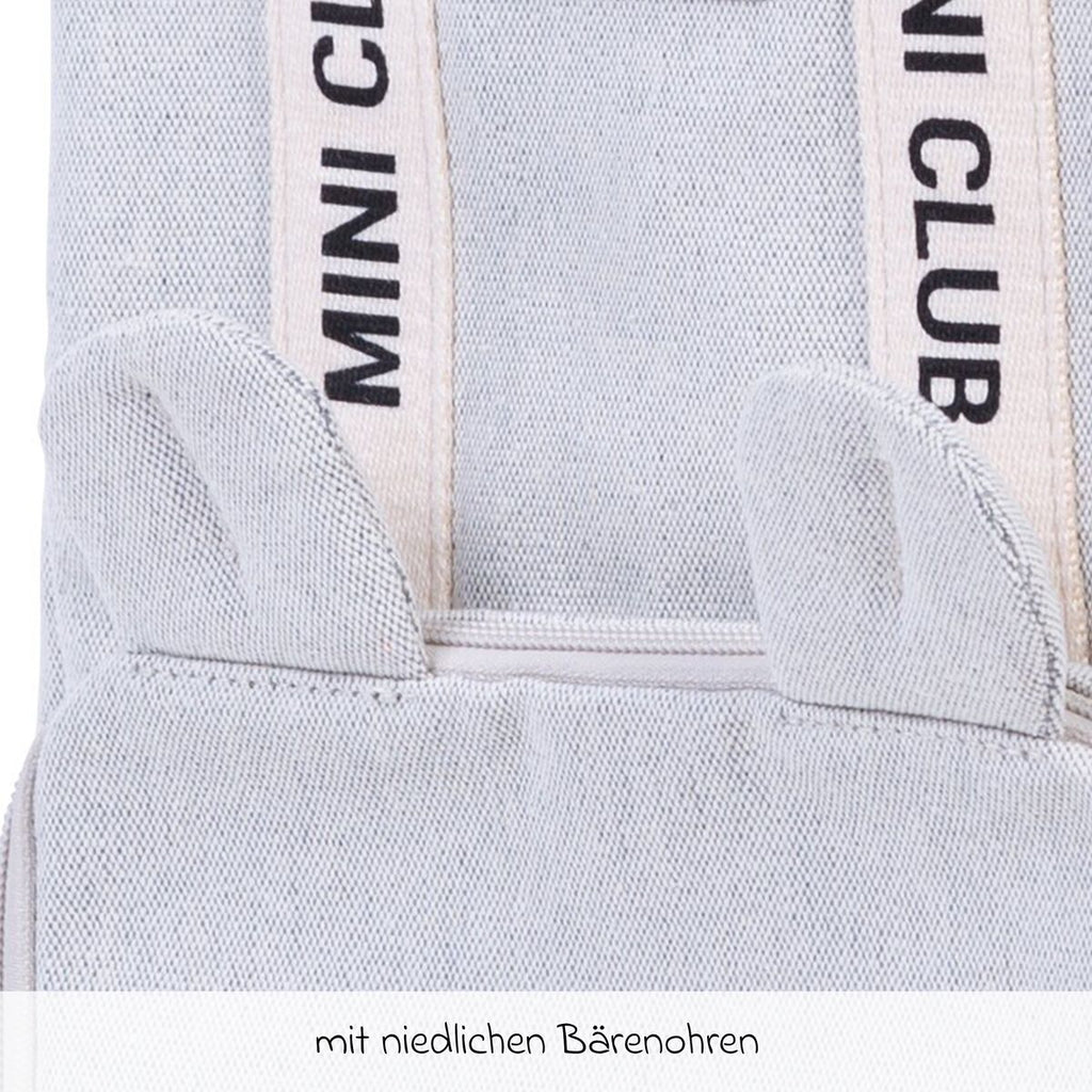 Montert Barneryggsekk Mini Club i canvas offwhite Childhome på rygg