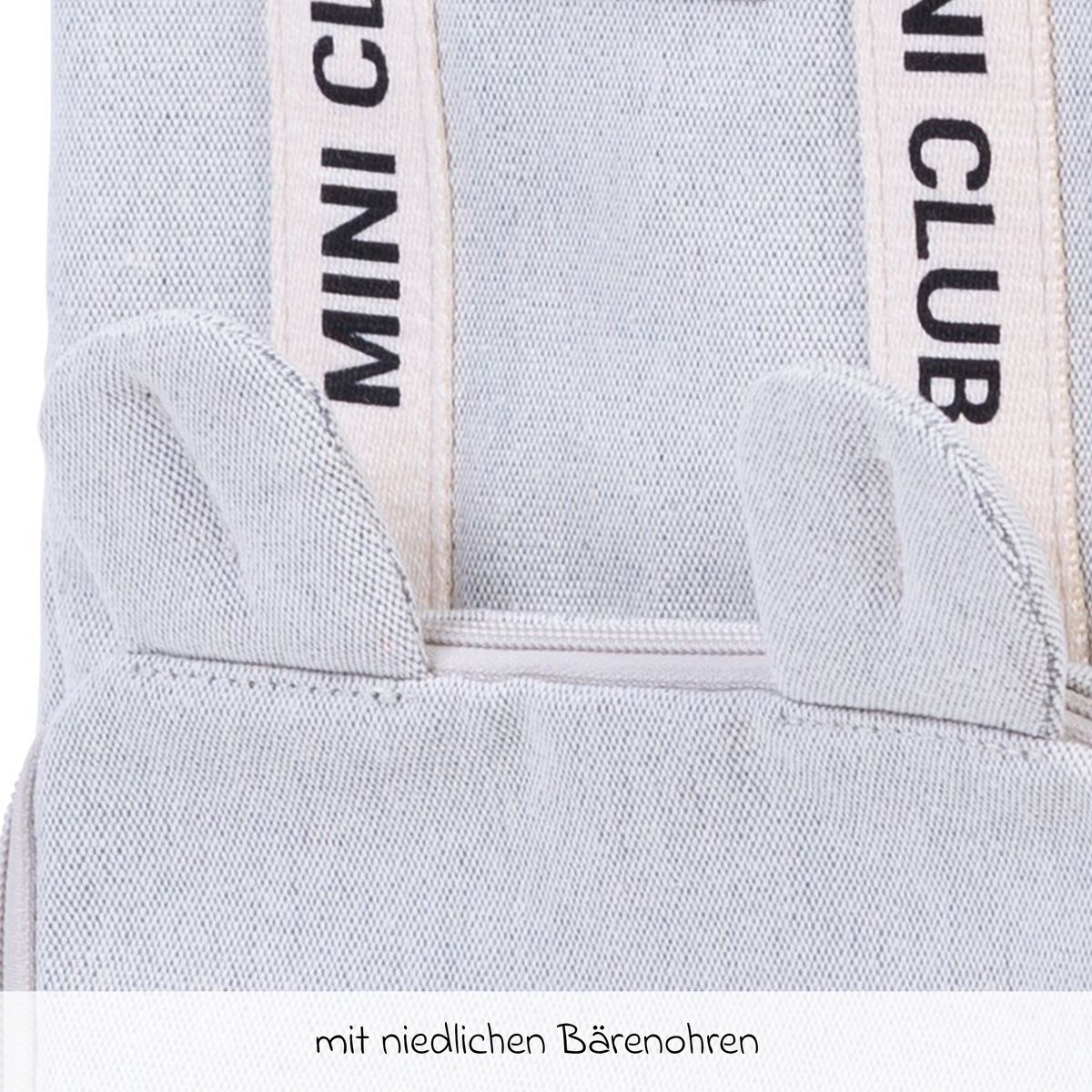 Montert Barneryggsekk Mini Club i canvas offwhite Childhome på rygg