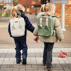 Barneryggsekk Mini Club i canvas offwhite Childhome med innhold