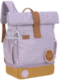Barneryggsekk rolltop 9-11 l lilac resirkulert polyester forfra