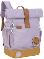 Barneryggsekk rolltop 9-11 l lilac resirkulert polyester forfra