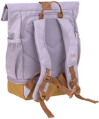 Barneryggsekk rolltop 9-11 l lilac resirkulert polyester bakside
