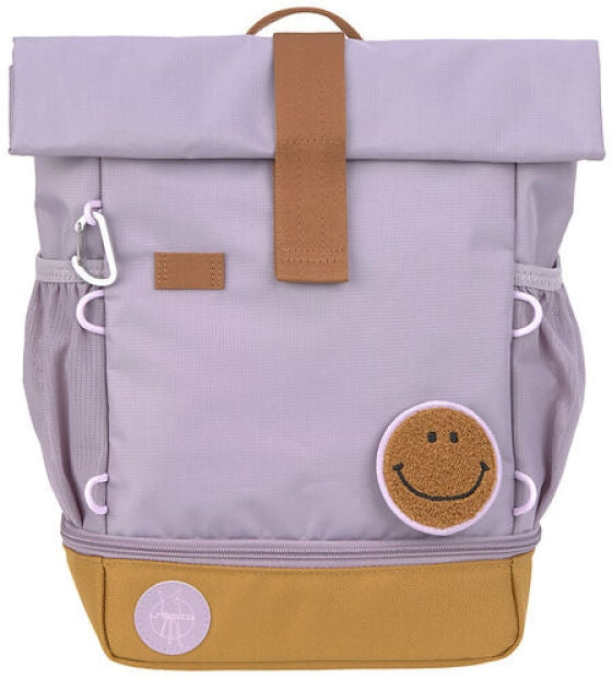 Barneryggsekk rolltop 9-11 l lilac resirkulert polyester med synlig navnelapp