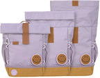 Barneryggsekk rolltop 9-11 l lilac resirkulert polyester med fargerike patches
