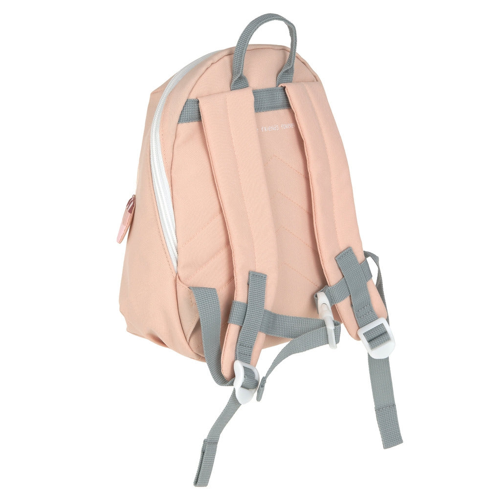 Barneryggsekk Tiny pariserhjul rosa bakside