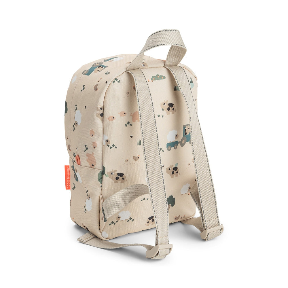 Bakside av Barnesekk Tiny Farm 4L sand med justerbare stropper