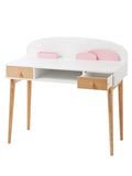 Barneskrivebord KONFETTI MDF/ask hvit forfra