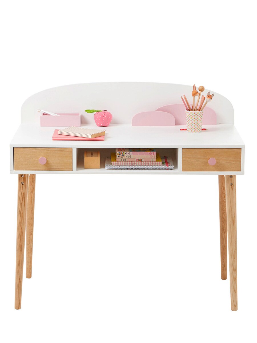 Barneskrivebord KONFETTI MDF/ask hvit bakside
