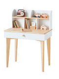 Barneskrivebord SCANDI MDF/furu hvit/natur 85x52 cm forfra