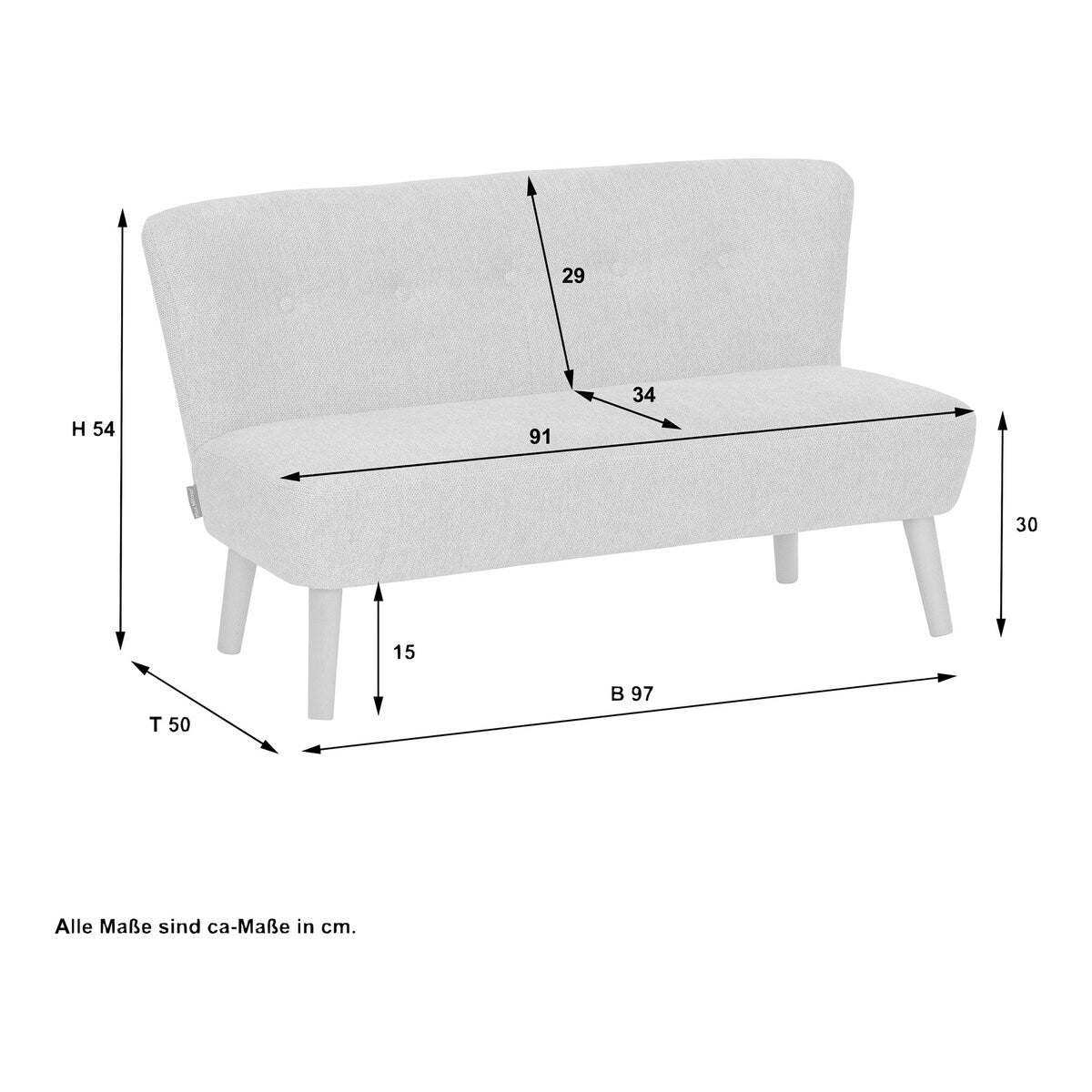 Barnesofa Dolly 97x50x54 cm, maks 60 kg - Max Winzer
