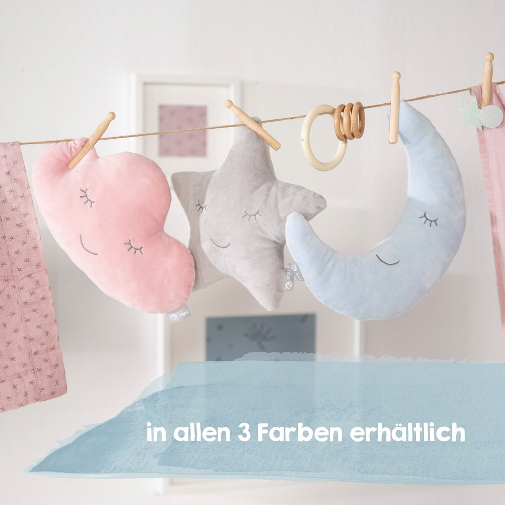 Barnesofa-sett med lenestol og pute rosa fløyel i retrodesign