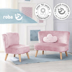 Skypute i skyform fra Barnesofa-sett med lenestol og pute rosa fløyel