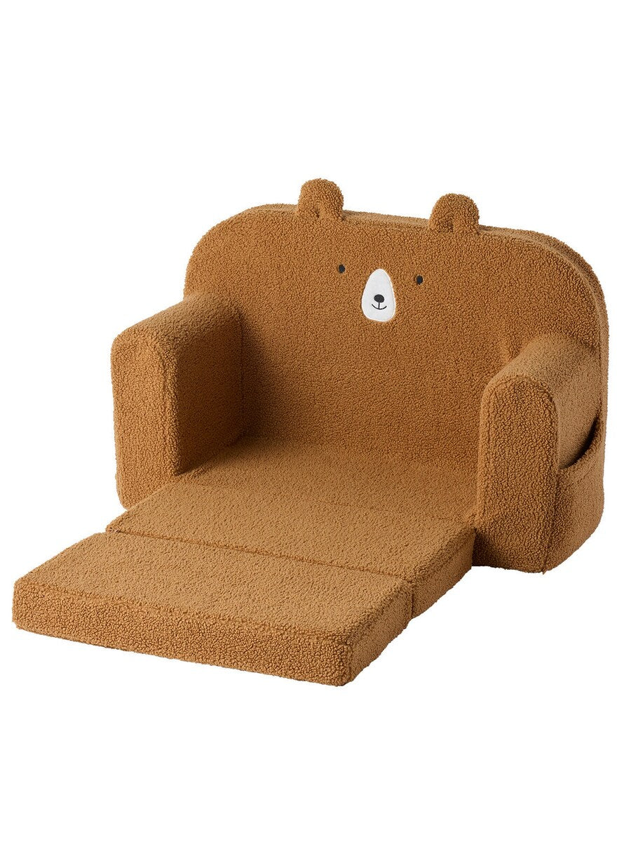 Bakside av Barnesofa TEDDY sammenleggbar med glidelås