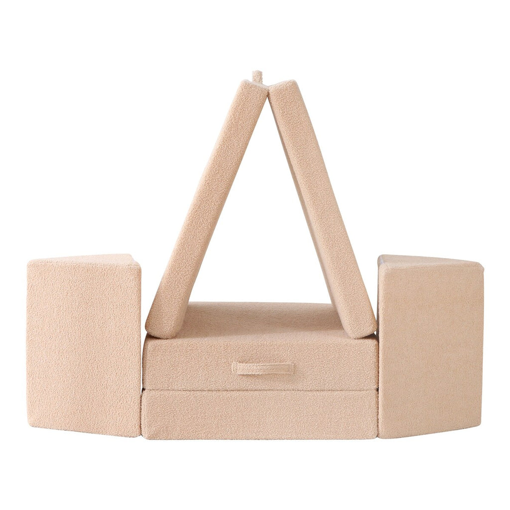 Barnesofa Teddy teddystoff montert i lekeoppsett