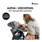 Barnestol Alpha+ med newborn-sett i bøk fra fødsel - Hauck