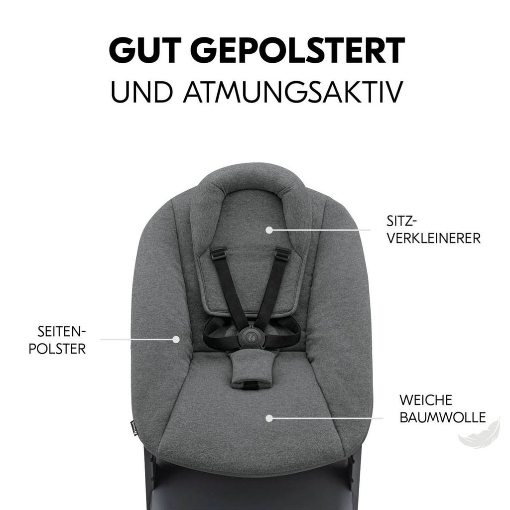 Barnestol Alpha Plus med beskyttelsesbøyle