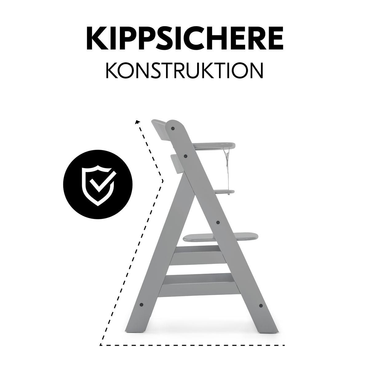 Barnestol Alpha Plus i bøk med 5-punktsbelte justerbar fotplate