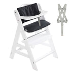 Barnestol Alpha Plus hvit 2-delt sett med sittepute Deluxe forfra
