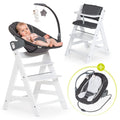 Barnestol Alpha Plus hvit Deluxe 4-delt sett forfra