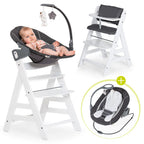 Barnestol Alpha Plus hvit Deluxe 4-delt sett forfra
