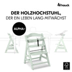 Barnestol Alpha Plus i bøk med 5-punktsbelte opptil 90 kg - Hauck