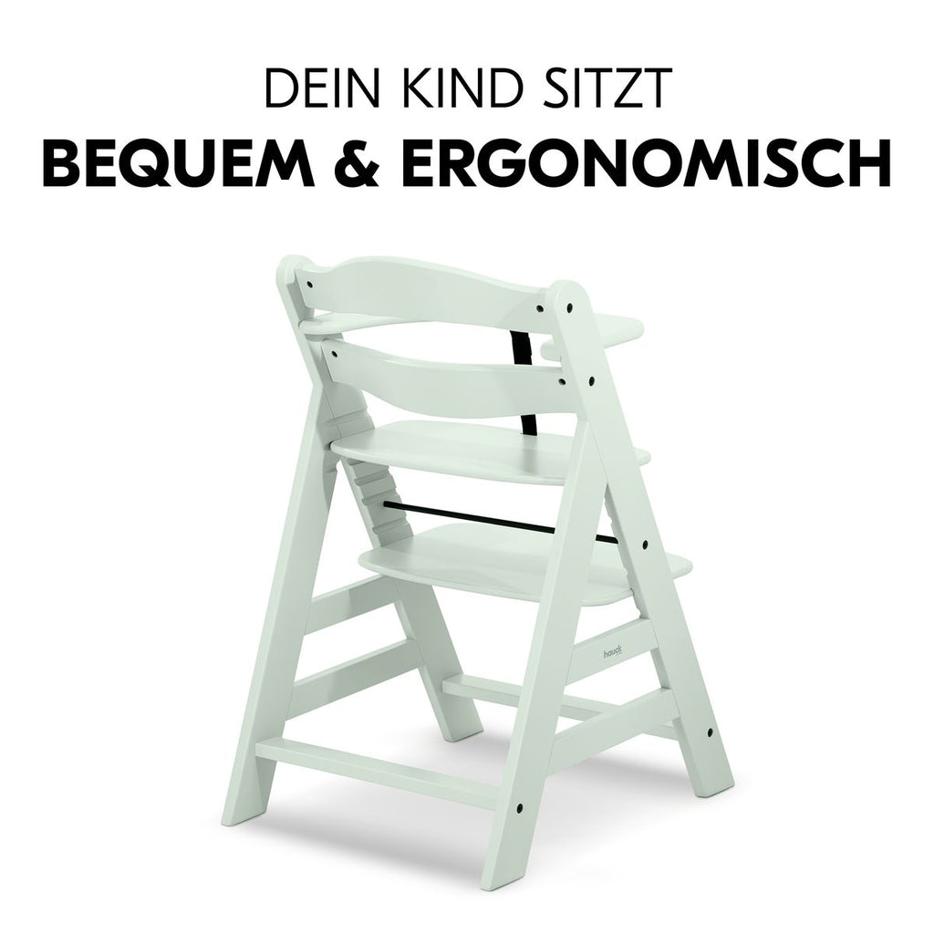 Barnestol Alpha Plus i bøk med 5-punktsbelte opptil 90 kg - Hauck