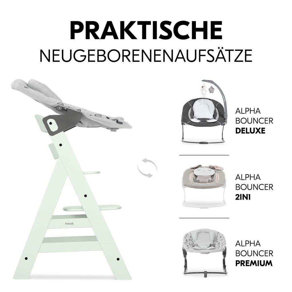Barnestol Alpha Plus i bøk med 5-punktsbelte opptil 90 kg - Hauck