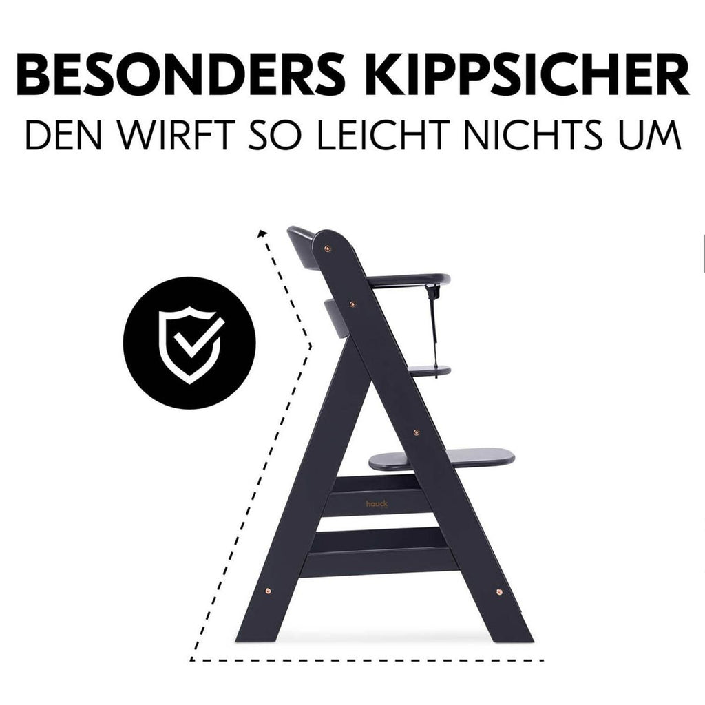 Barnestol Alpha Plus i mørk grå farge