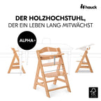 Detalj av stoffet på sitteputen til Barnestol Alpha Plus natur