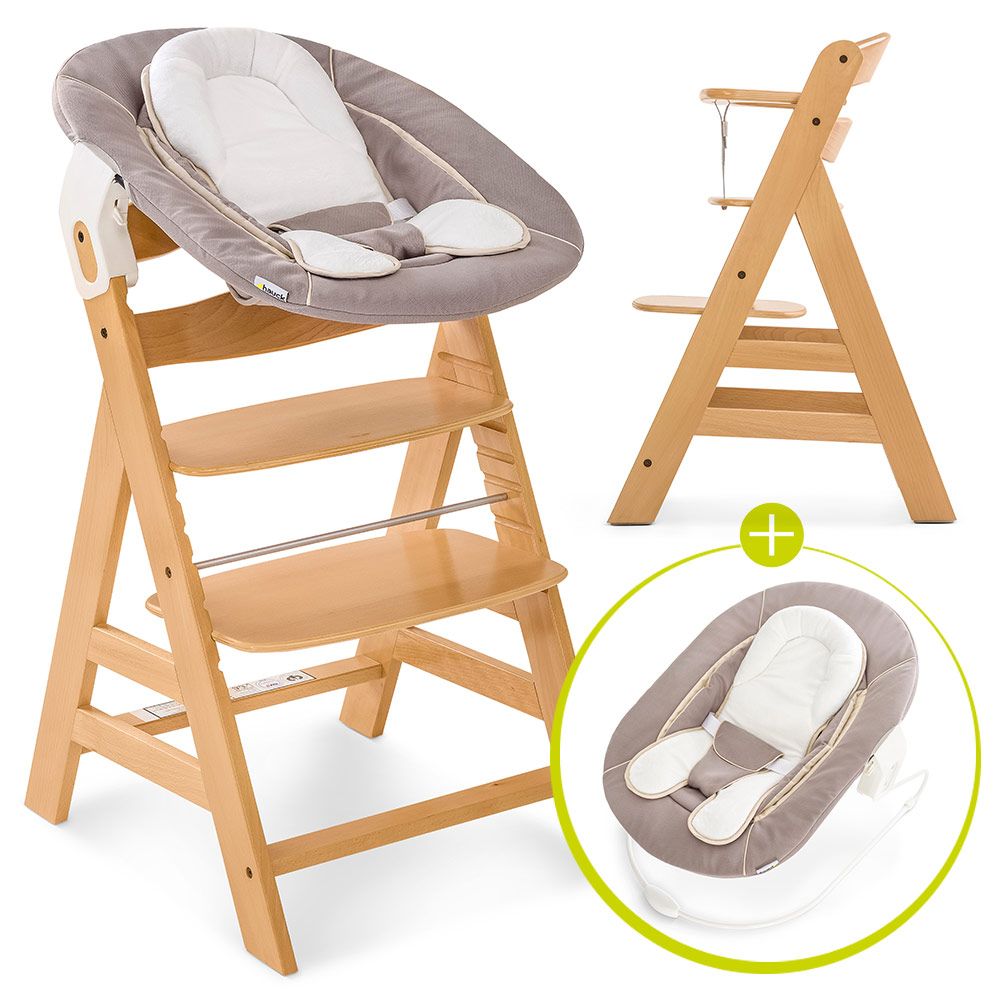 Barnestol Alpha Plus Natur 3-delt sett forfra