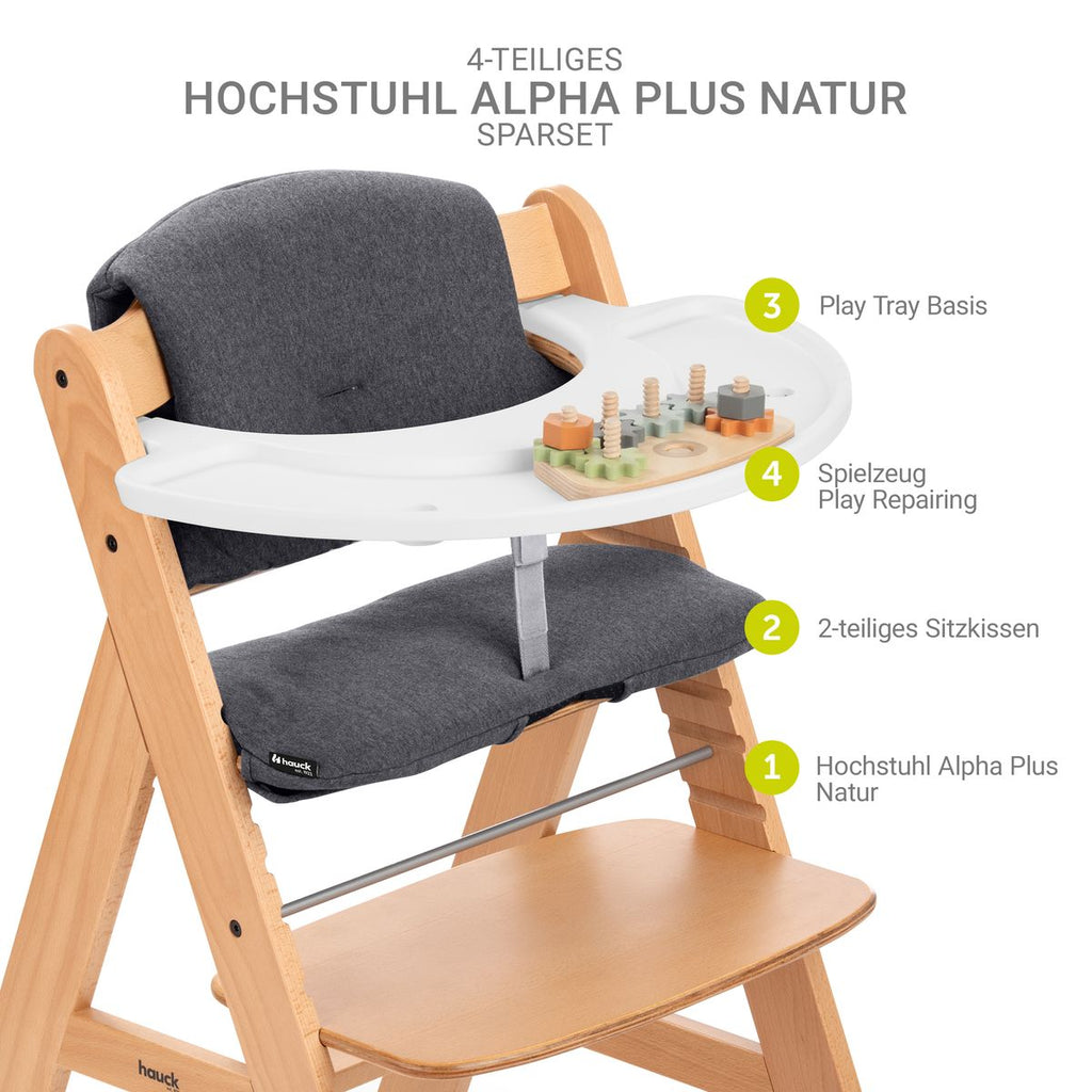 Barnestol Alpha Plus natur bakside