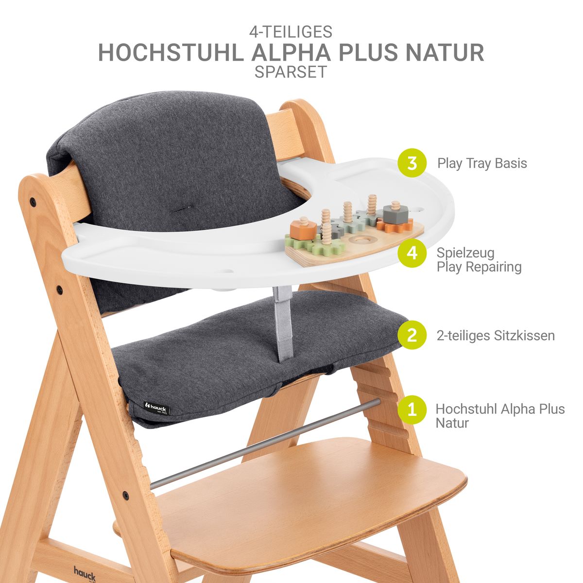 Barnestol Alpha Plus natur bakside